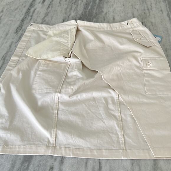 Future Collective Reese Blutstein Skirt NWT 0 Ivory Cargo Wrap Asymmetrical Midi - Picture 8 of 11
